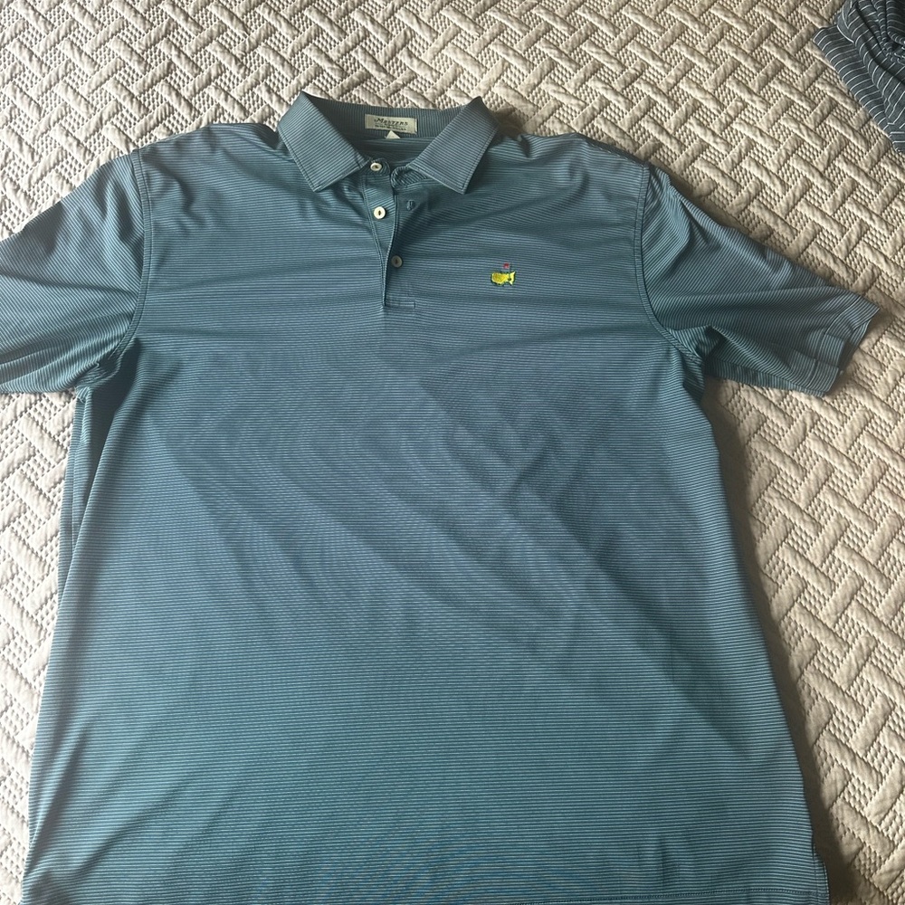 Peter Millar Blue Polo Shirt with MASTERS Logo